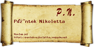 Péntek Nikoletta névjegykártya
