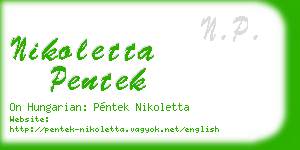 nikoletta pentek business card